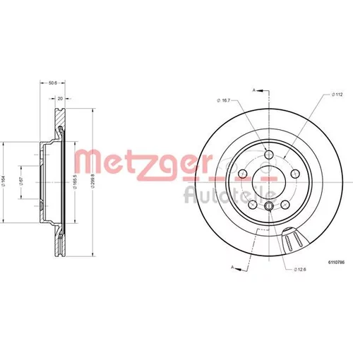 Brzdový kotúč METZGER 6110786