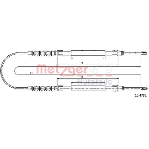 Ťažné lanko parkovacej brzdy METZGER 10.4732