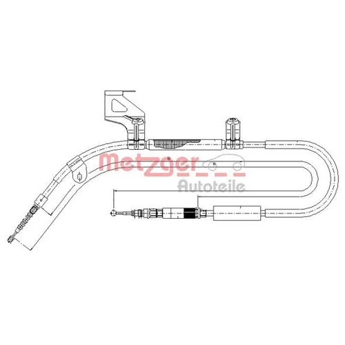 Ťažné lanko parkovacej brzdy METZGER 10.7586
