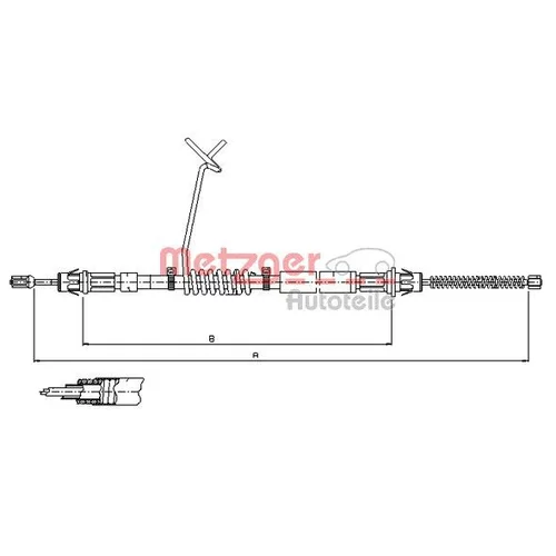 Ťažné lanko parkovacej brzdy METZGER 11.5579