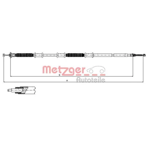 Ťažné lanko parkovacej brzdy METZGER 12.0736