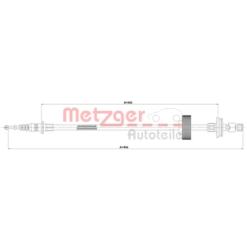 Ťažné lanko parkovacej brzdy METZGER 1E.ME002 - obr. 1