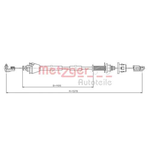 Plynové lanko METZGER 3.RE001