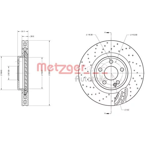 Brzdový kotúč METZGER 6110754