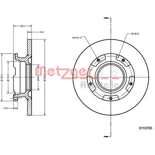 Brzdový kotúč METZGER 6110766 - obr. 1