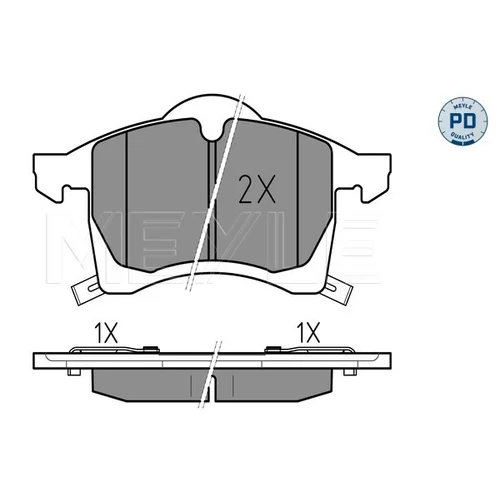Sada brzdových platničiek kotúčovej brzdy MEYLE 025 230 5719/PD - obr. 2