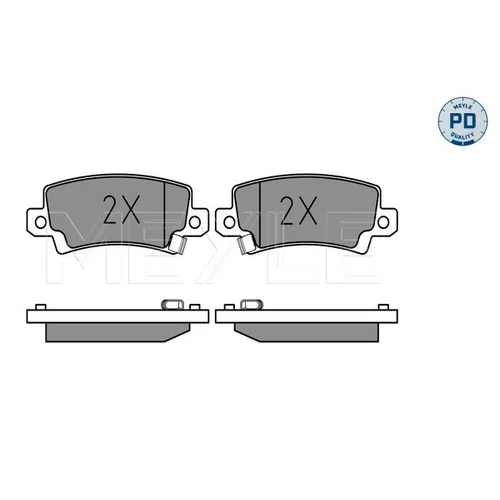 Sada brzdových platničiek kotúčovej brzdy MEYLE 025 238 1616/PD - obr. 1