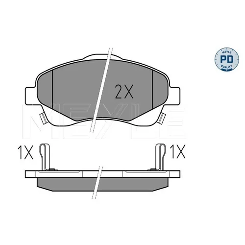 Sada brzdových platničiek kotúčovej brzdy MEYLE 025 237 6819/PD - obr. 1