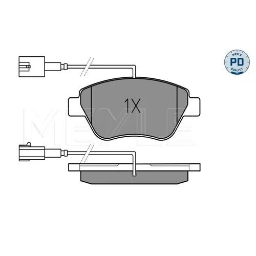 Sada brzdových platničiek kotúčovej brzdy MEYLE 025 237 0517/PD - obr. 1