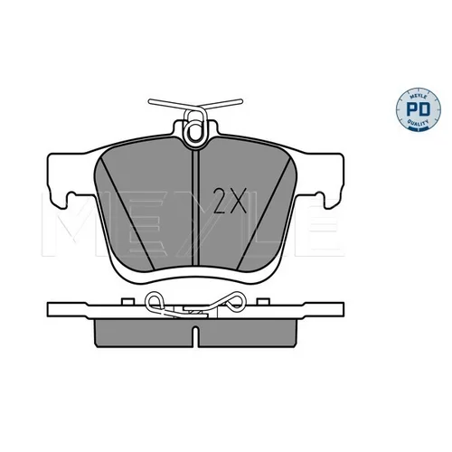 Sada brzdových platničiek kotúčovej brzdy MEYLE 025 250 0816/PD - obr. 1