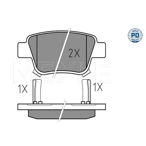 Sada brzdových platničiek kotúčovej brzdy MEYLE 025 236 2016/PD - obr. 1