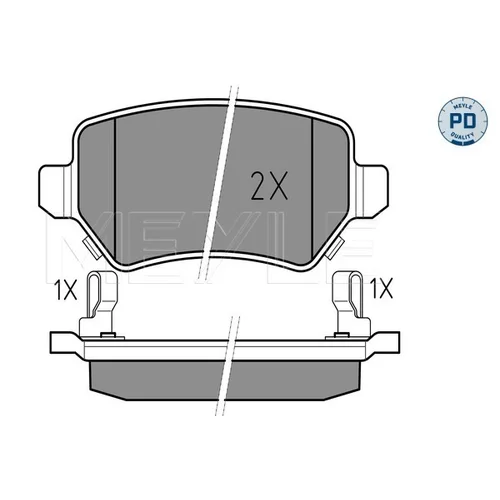 Sada brzdových platničiek kotúčovej brzdy MEYLE 025 234 1715/PD - obr. 1