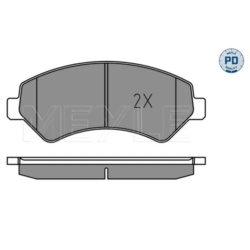 Sada brzdových platničiek kotúčovej brzdy MEYLE 025 244 6619-1/PD - obr. 2