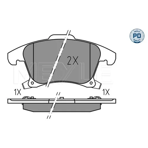 Sada brzdových platničiek kotúčovej brzdy MEYLE 025 222 6920/PD - obr. 1
