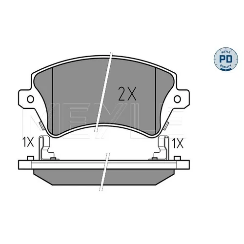 Sada brzdových platničiek kotúčovej brzdy MEYLE 025 237 6617/PD - obr. 1