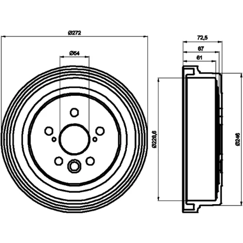 Brzdový bubon MINTEX MBD125