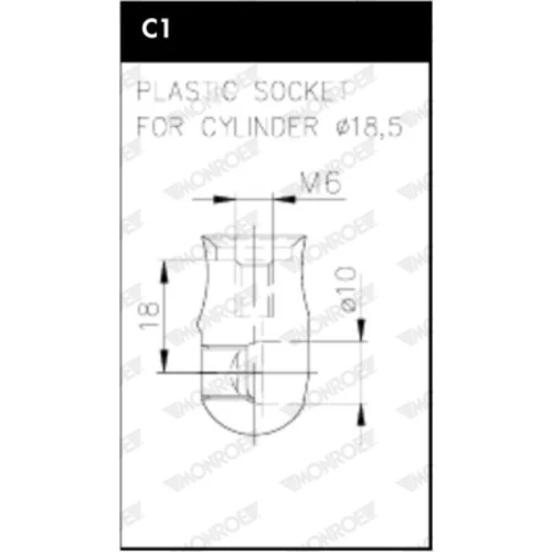 Plynová vzpera pre zadné sklo MONROE ML6366 - obr. 1