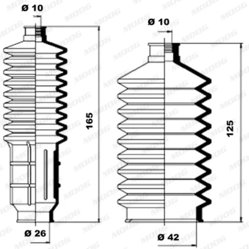 Manžeta riadenia - opravná sada MOOG K150001 - obr. 2