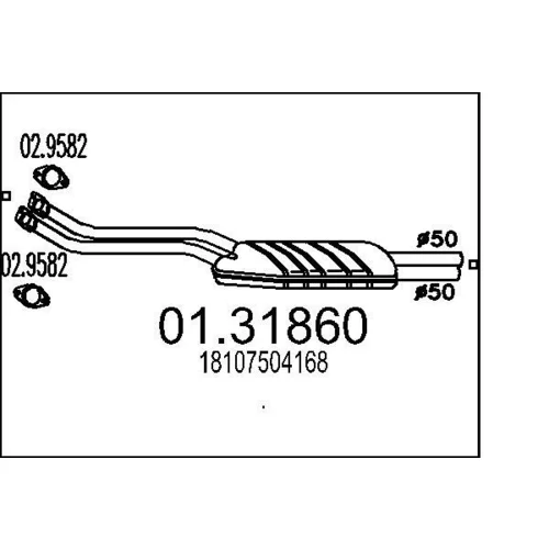 Predný tlmič výfuku MTS 01.31860