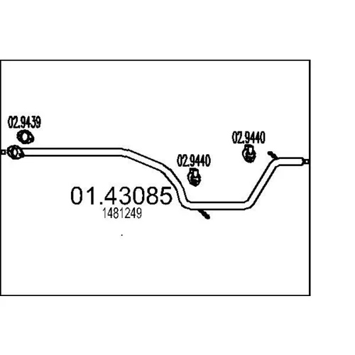 Výfukové potrubie 01.43085 /MTS/