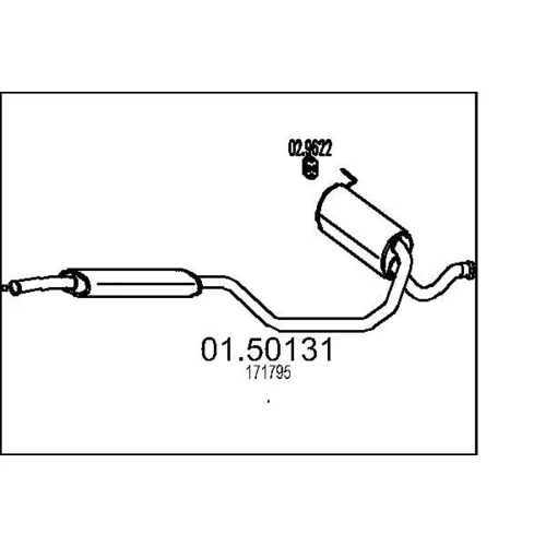 Stredný tlmič výfuku MTS 01.50131