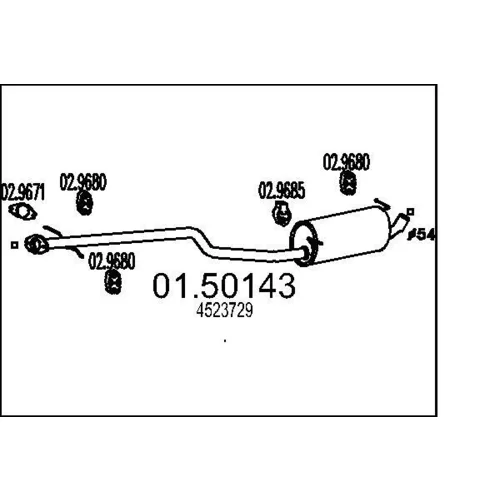 Stredný tlmič výfuku MTS 01.50143