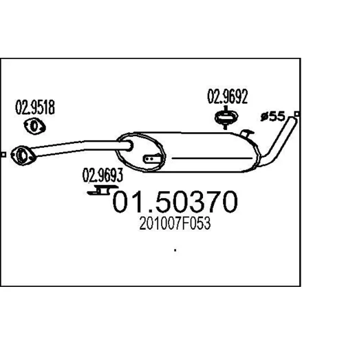 Stredný tlmič výfuku MTS 01.50370