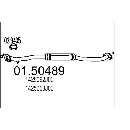 Stredný tlmič výfuku MTS 01.50489