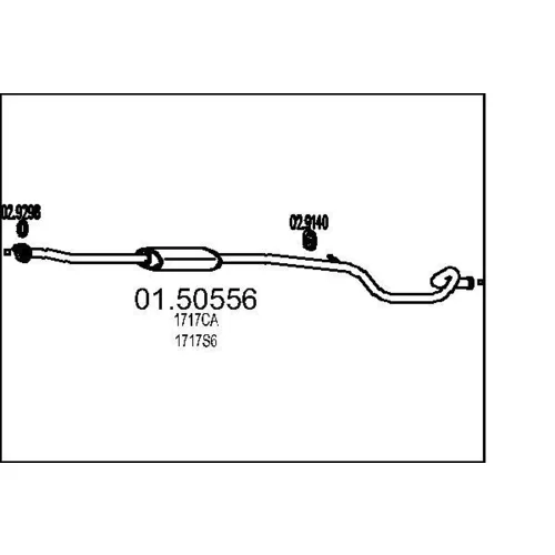 Stredný tlmič výfuku MTS 01.50556