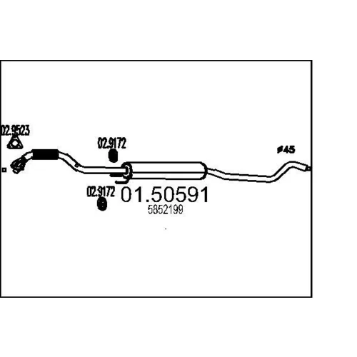 Stredný tlmič výfuku 01.50591 /MTS/