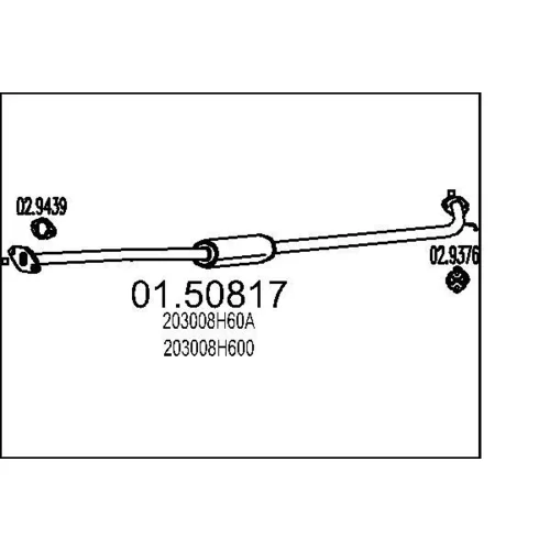 Stredný tlmič výfuku MTS 01.50817