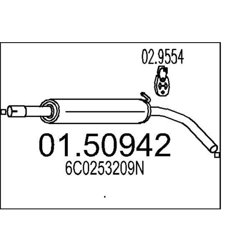 Stredný tlmič výfuku MTS 01.50942