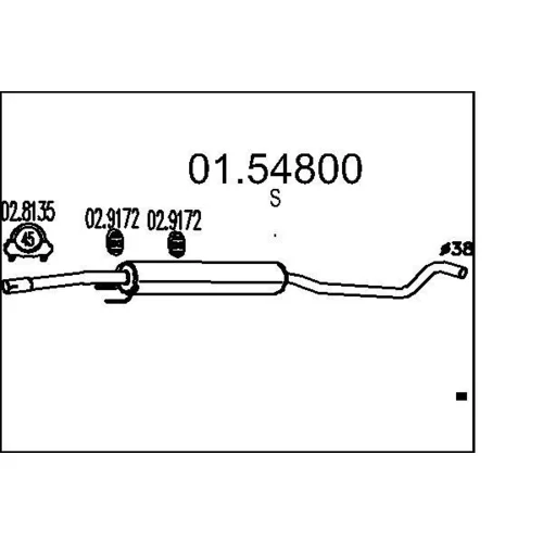 Stredný tlmič výfuku MTS 01.54800