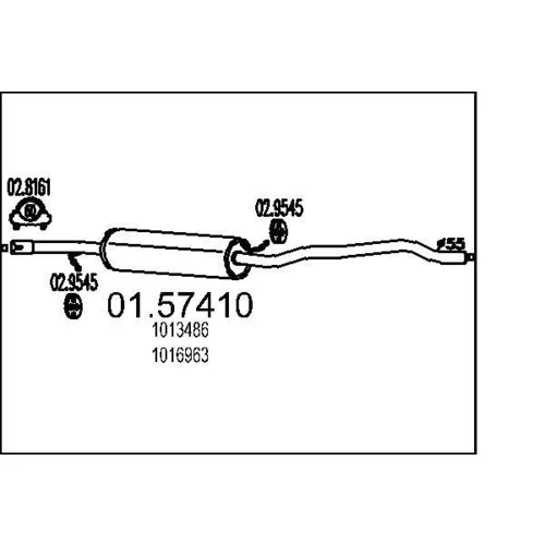 Stredný tlmič výfuku MTS 01.57410