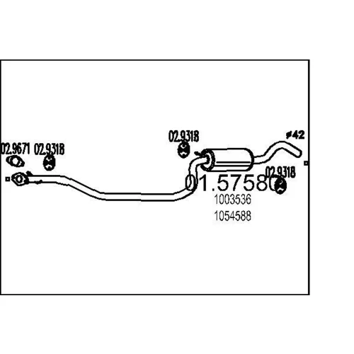 Stredný tlmič výfuku MTS 01.57580