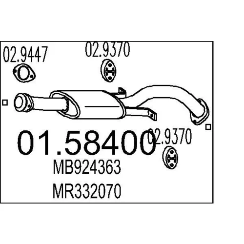 Stredný tlmič výfuku MTS 01.58400