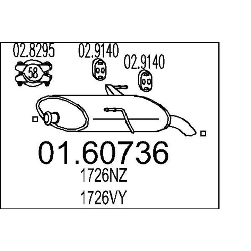 Koncový tlmič výfuku MTS 01.60736