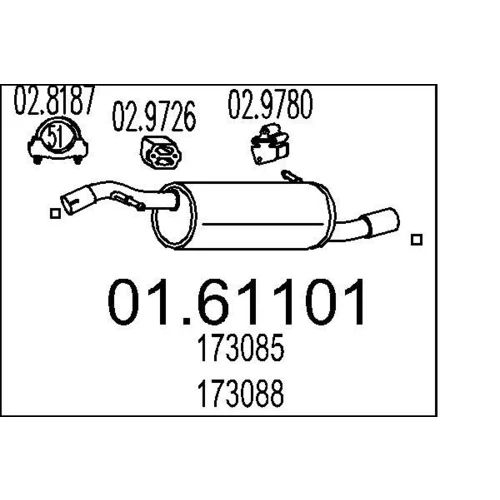 Koncový tlmič výfuku 01.61101 /MTS/