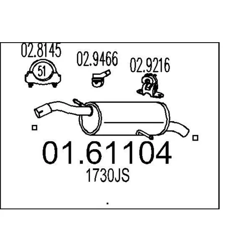 Koncový tlmič výfuku MTS 01.61104