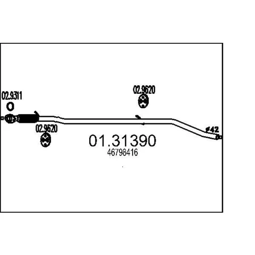 Predný tlmič výfuku MTS 01.31390