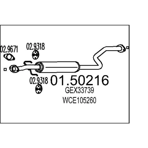 Stredný tlmič výfuku MTS 01.50216