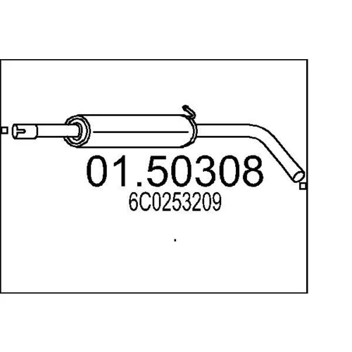 Stredný tlmič výfuku MTS 01.50308