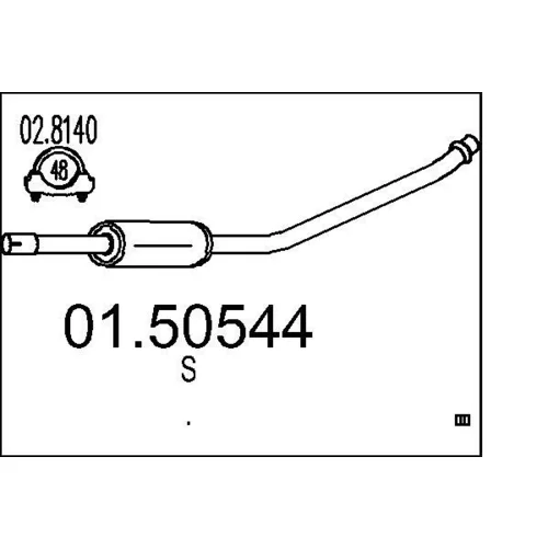 Stredný tlmič výfuku MTS 01.50544
