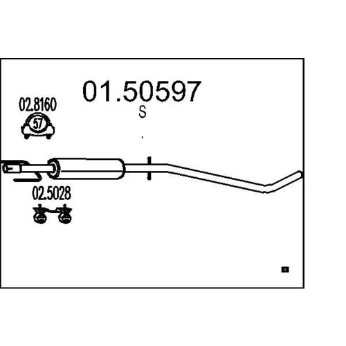Stredný tlmič výfuku MTS 01.50597