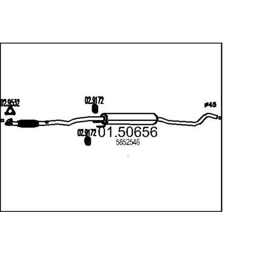 Stredný tlmič výfuku MTS 01.50656
