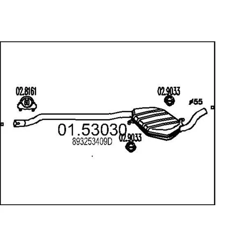 Stredný tlmič výfuku MTS 01.53030
