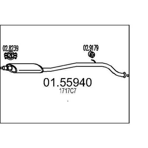 Stredný tlmič výfuku MTS 01.55940