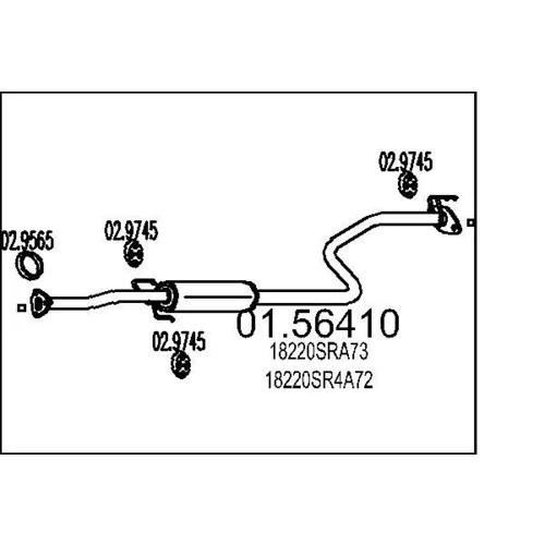 Stredný tlmič výfuku MTS 01.56410