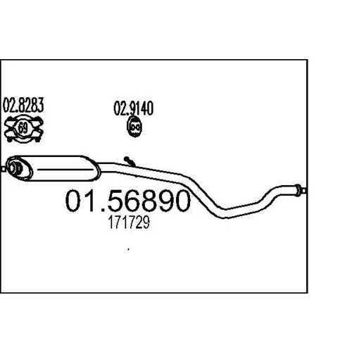 Stredný tlmič výfuku MTS 01.56890
