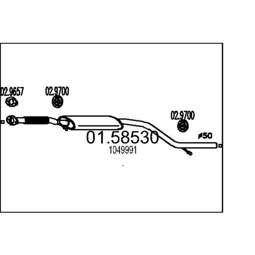 Stredný tlmič výfuku MTS 01.58530